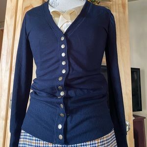 Navy Blue Cardigan Sweater, Multiple Sizes, S, M,L and XL. The Designer Zenana.
